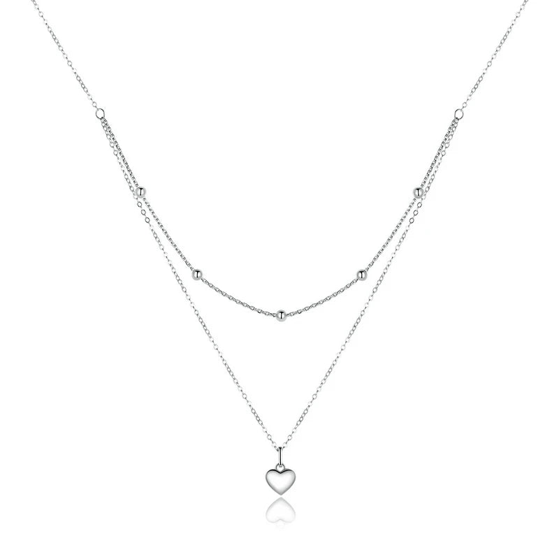 Collana doppia Subtle Love – Cuore in argento Sterling 925