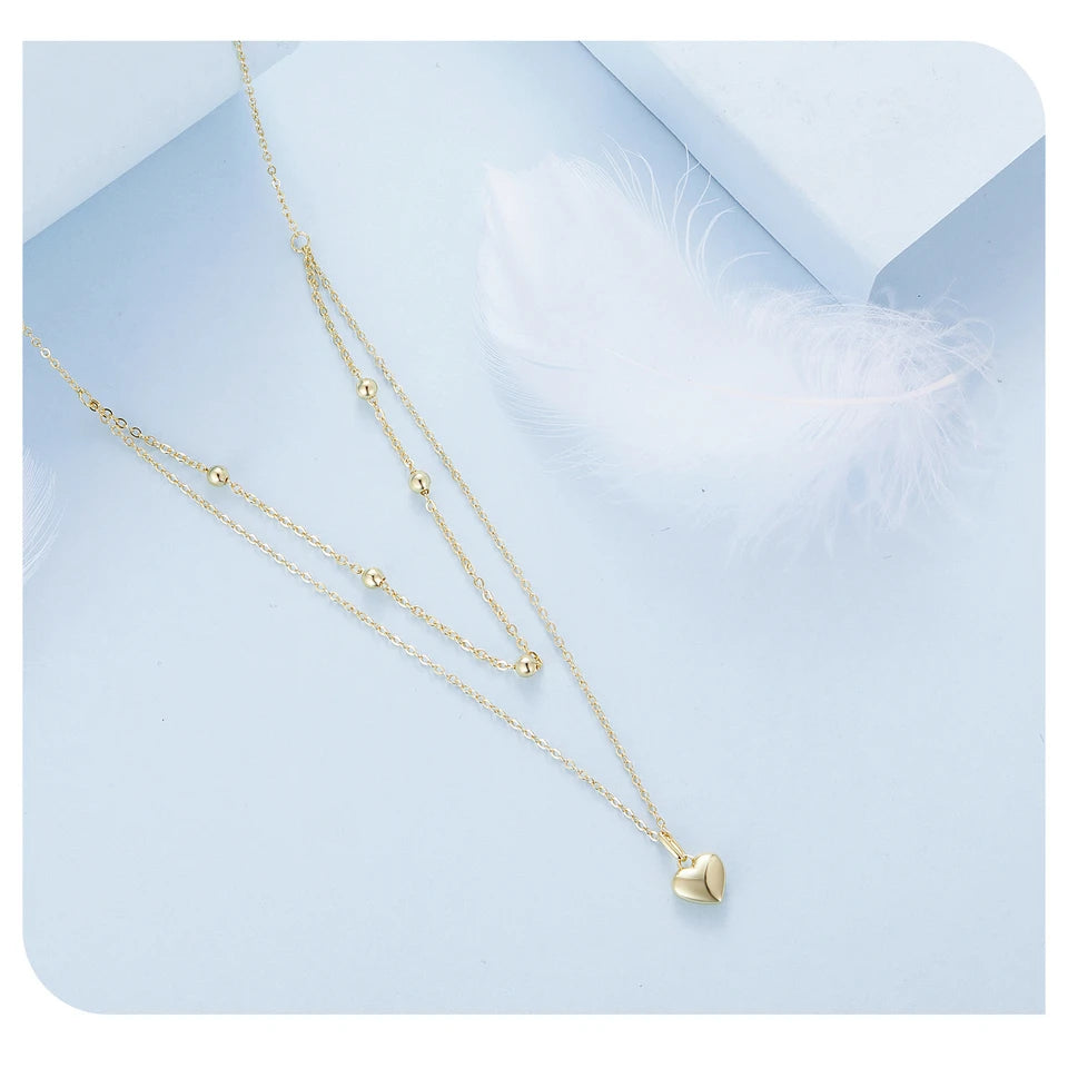 Collana doppia Subtle Love – Cuore in argento Sterling 925