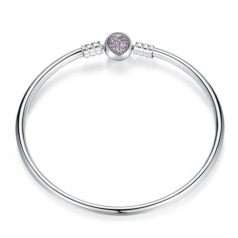 Armband mit Rosenherzverschluss aus 925er Sterlingsilber