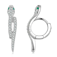 Orecchini a forma di serpente imperiale in argento sterling 925