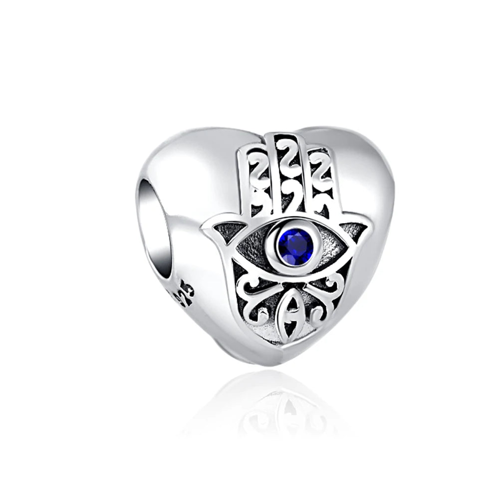 Ciondolo My Life in argento Sterling 925 - Cuore di Hamsa 