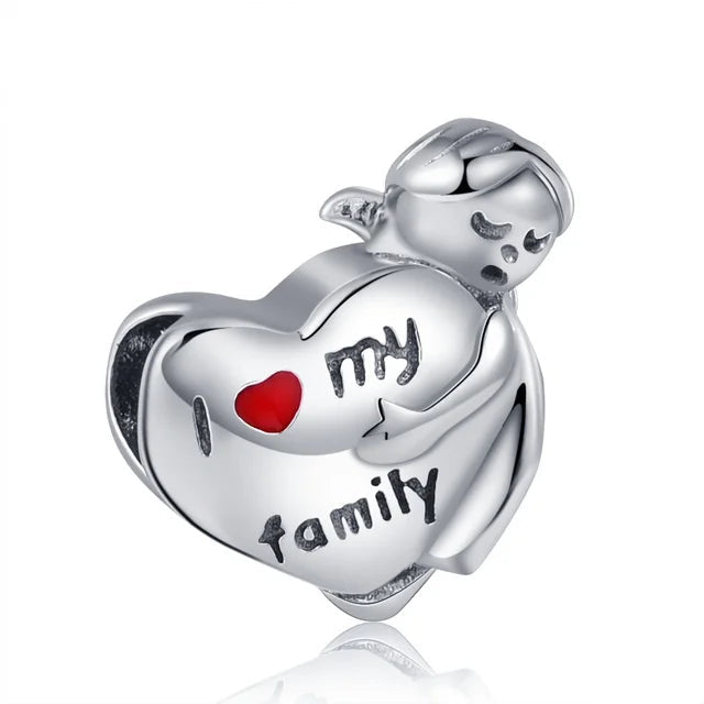 Ciondolo My Life in argento Sterling 925 - Amo la mia famiglia 