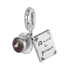 Charm My Life in 925 Silver - Words & Coffee Pendant