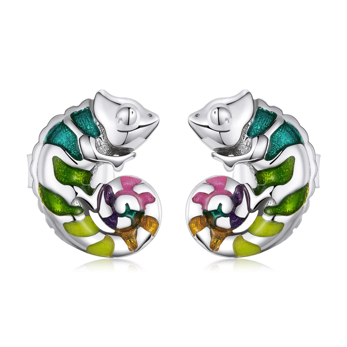 Orecchini Camaleonte Tropicale in Argento Sterling 925