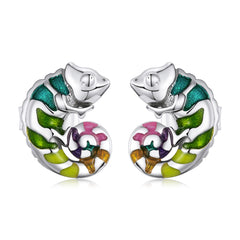 Orecchini Camaleonte Tropicale in Argento Sterling 925