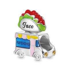Taco Truck Charm - My Life Pendant in 925 Sterling Silver