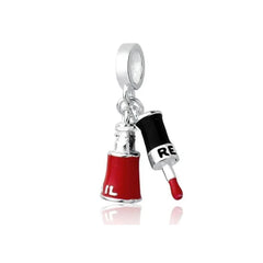 Red Nail Polish Pendant - My Life Charm in 925 Sterling Silver