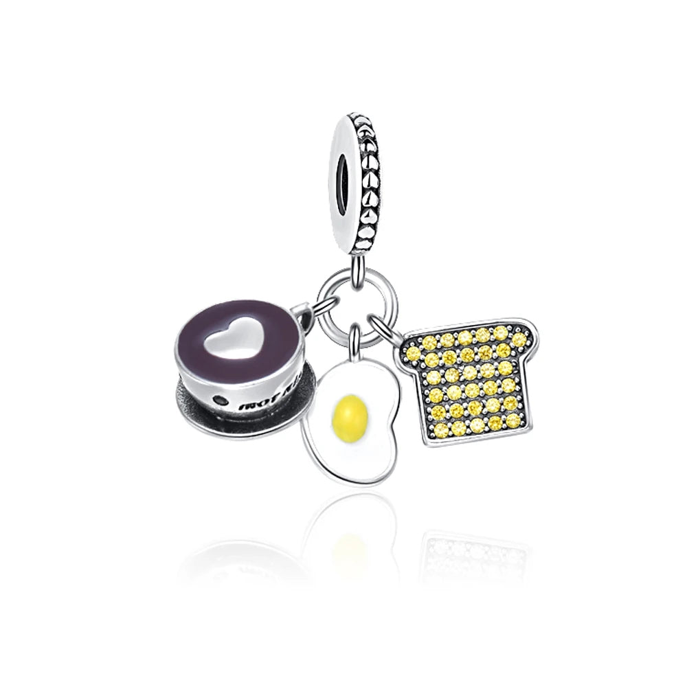 Breakfast Time Pendant - My Life Charm in 925 Sterling Silver