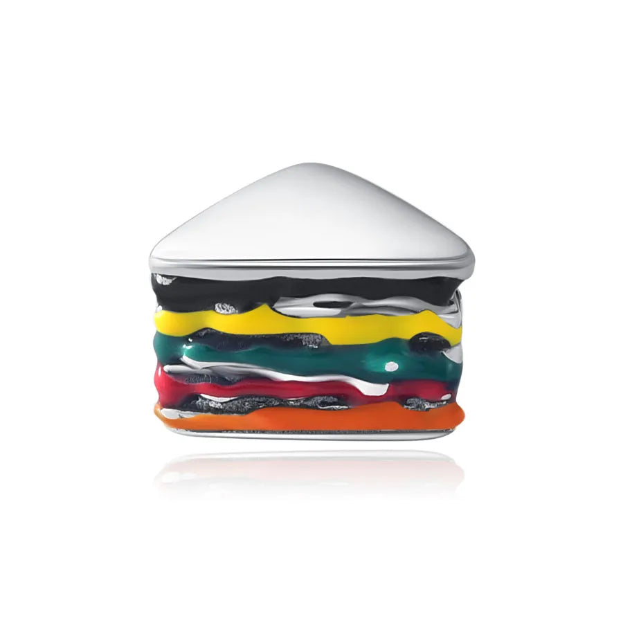 Colorful Sandwich Charm - My Life Pendant in 925 Sterling Silver