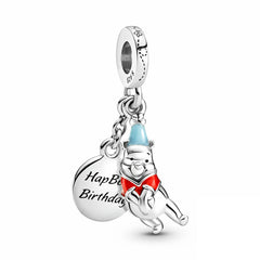 Birthday Pooh Pendant - My Life Charm in 925 Sterling Silver
