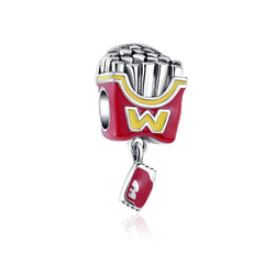 French Fries Charm - My Life Pendant in 925 Sterling Silver