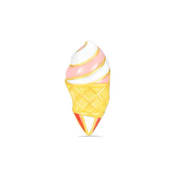 Strawberry Vanilla Cone Charm - My Life Pendant in 925 Sterling Silver