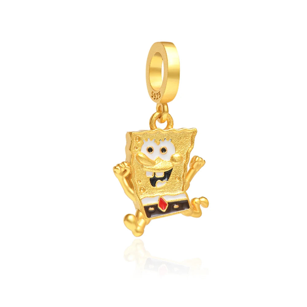 Golden SpongeBob Pendant - My Life Charm in 925 Sterling Silver
