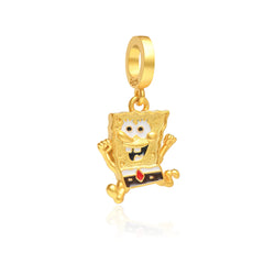 Golden SpongeBob Pendant - My Life Charm in 925 Sterling Silver