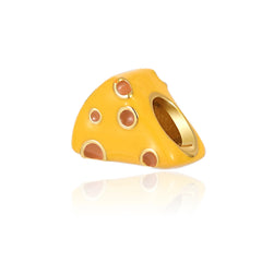 Golden Cheese Charm - My Life Pendant in 925 Sterling Silver