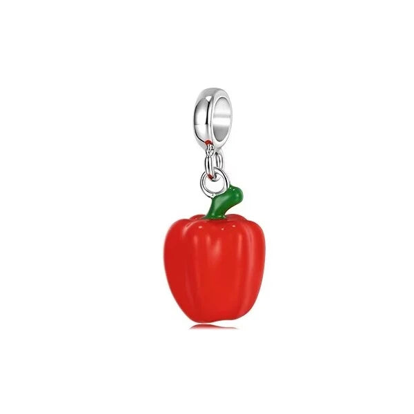 Red Bell Pepper Pendant - My Life Charm in 925 Sterling Silver