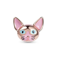 Pink Sphynx Cat Charm - My Life Pendant in 925 Sterling Silver
