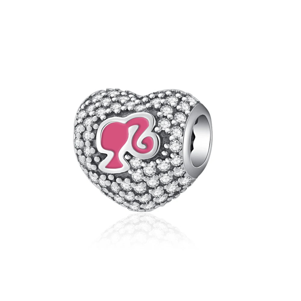 Barbie Signature Heart Charm - My Life Pendant in 925 Sterling Silver