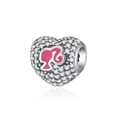 Barbie Signature Heart Charm - My Life Pendant in 925 Sterling Silver
