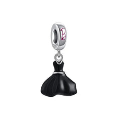 Barbie Black Dress Pendant - My Life Charm in 925 Sterling Silver