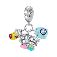 Ciondolo My Life in argento sterling 925 - Smalto per unghie nero 