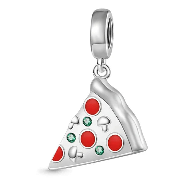 Pizza Slice Pendant - My Life Charm in 925 Sterling Silver