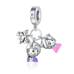 Ciondolo My Life in argento sterling 925 - Smalto per unghie nero 