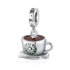 Friends Central Perk Coffee Cup Pendant - My Life Charm in 925 Sterling Silver