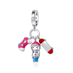 Ciondolo My Life in argento sterling 925 - Smalto per unghie nero 