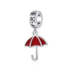 Friends Red Umbrella Pendant - My Life Charm in 925 Sterling Silver