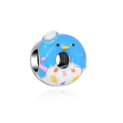Donut Duck Charm - My Life Pendant in 925 Sterling Silver