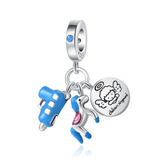 Ciondolo My Life in argento sterling 925 - Smalto per unghie nero 