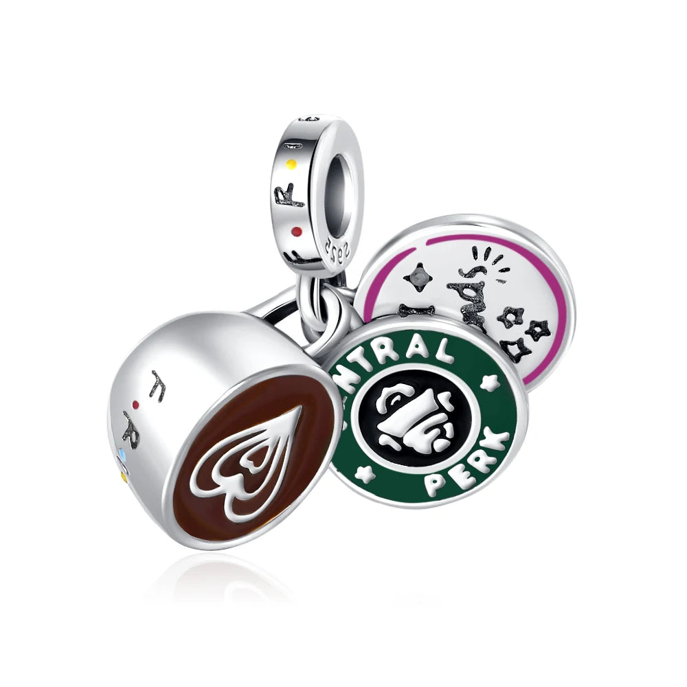 Friends Central Perk Trio Pendant - My Life Charm in 925 Sterling Silver