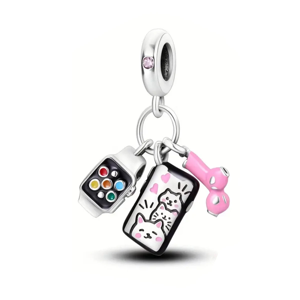 Ciondolo My Life in argento sterling 925 - Smalto per unghie nero 