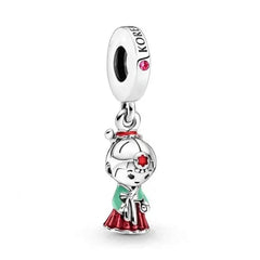 Korean Hanbok Girl Pendant - My Life Charm in 925 Sterling Silver
