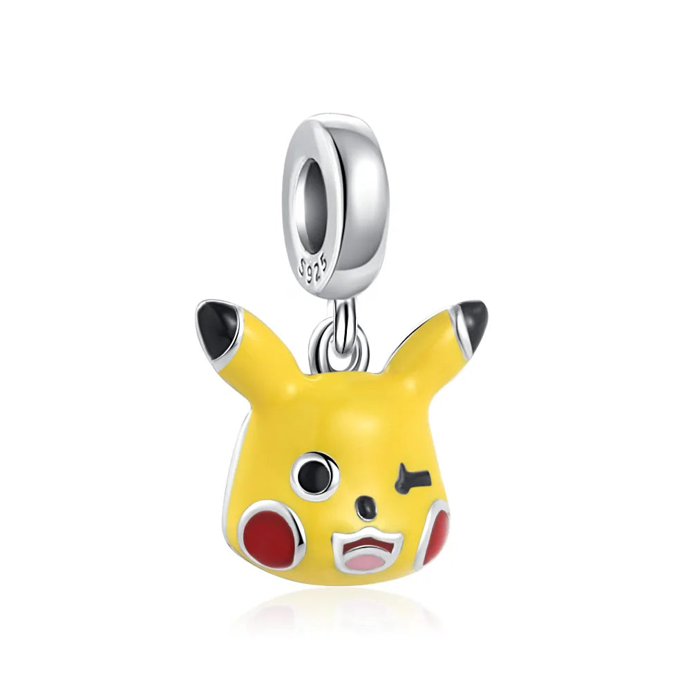 Winking Pikachu Head Pendant - My Life Charm in 925 Sterling Silver