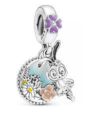 Miss Bunny Flower Meadow Pendant - My Life Charm in 925 Sterling Silver