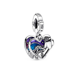 Wall·E & Eve Galaxy Love Pendant - My Life Charm in 925 Sterling Silver