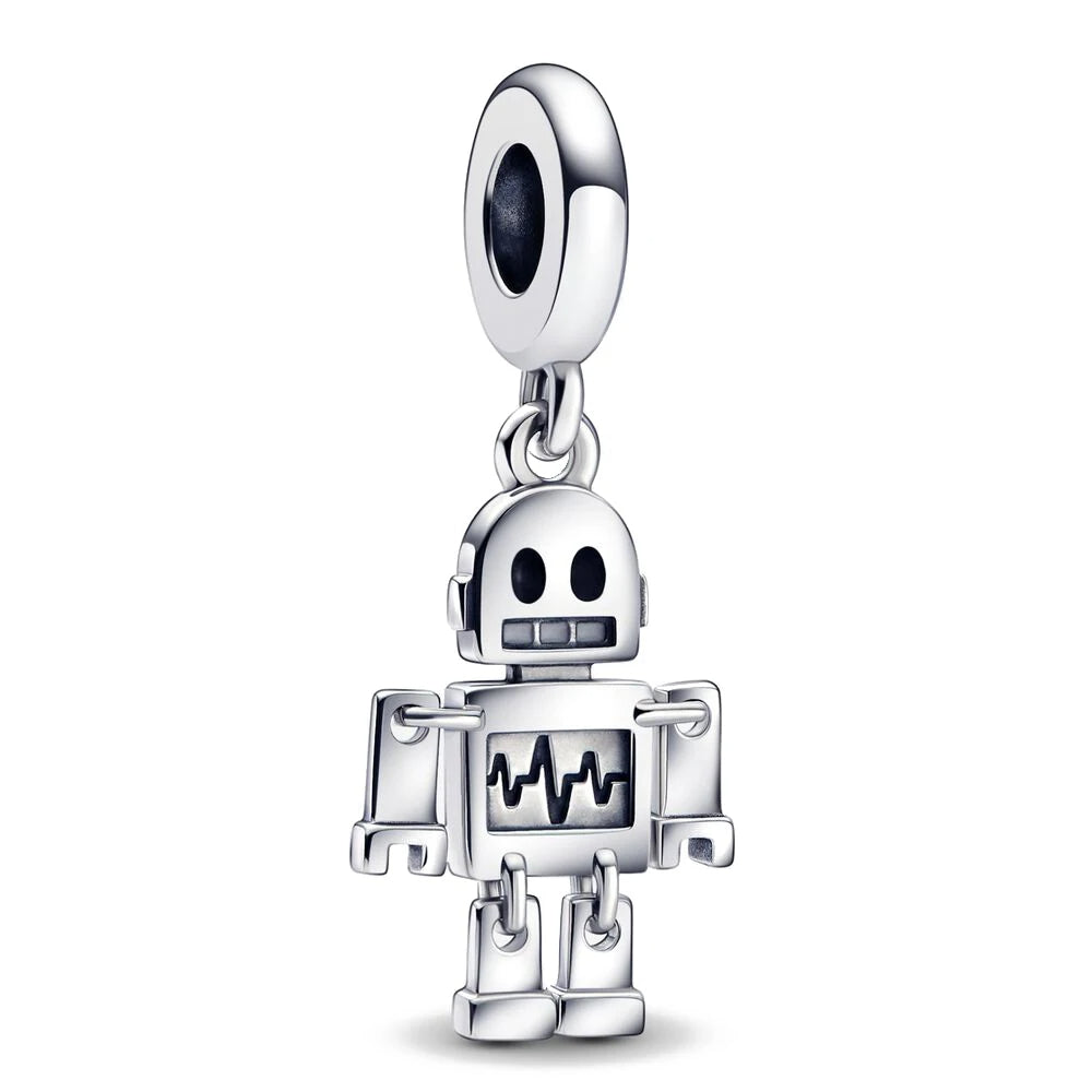 Robot Tech Pulse Pendant - My Life Charm in 925 Sterling Silver