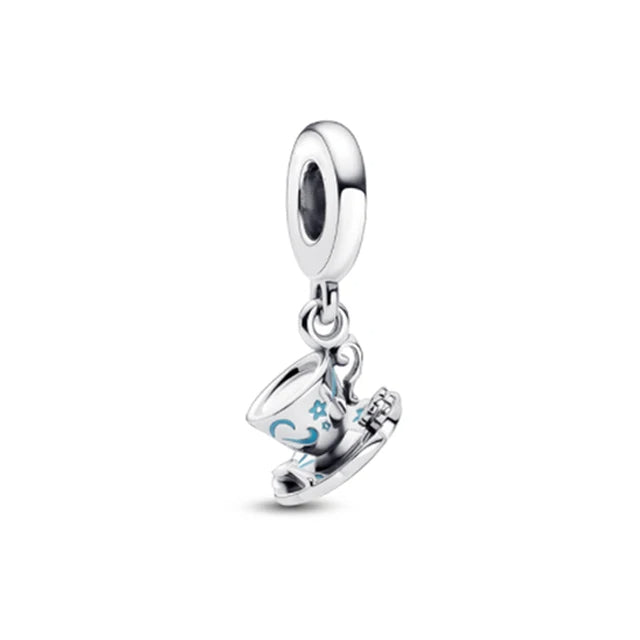 Teacup and Saucer Pendant - My Life Charm in 925 Sterling Silver