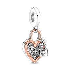 Locked Heart Pendant - My Life Charm in 925 Sterling Silver