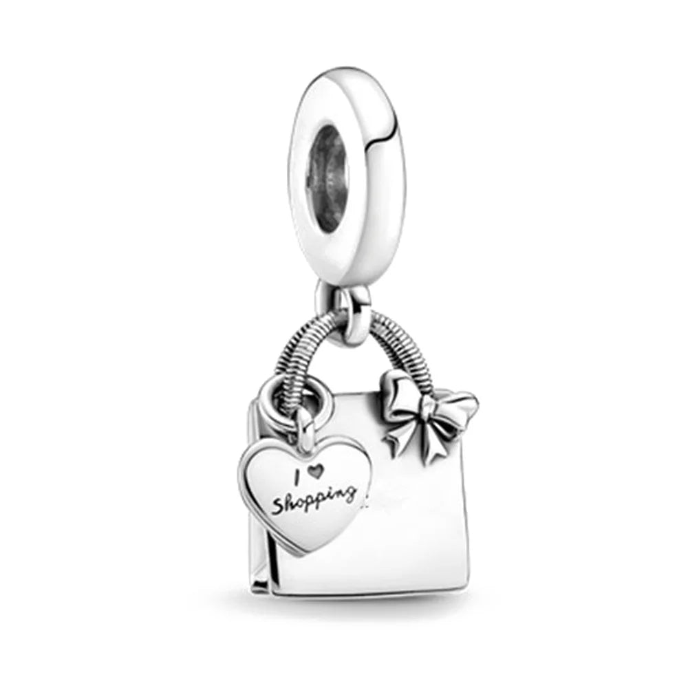 Shopping Lover Charm - My Life Pendant in 925 Sterling Silver