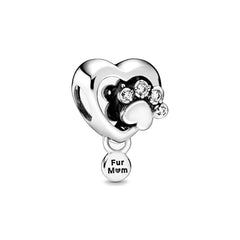 Fur Mom Love Pendant - My Life Charm in 925 Sterling Silver