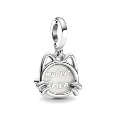 Cat Best Friend Pendant - My Life Charm in 925 Sterling Silver