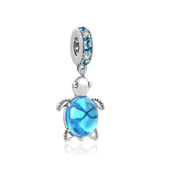 Blue Ocean Turtle Pendant - My Life Charm in 925 Sterling Silver
