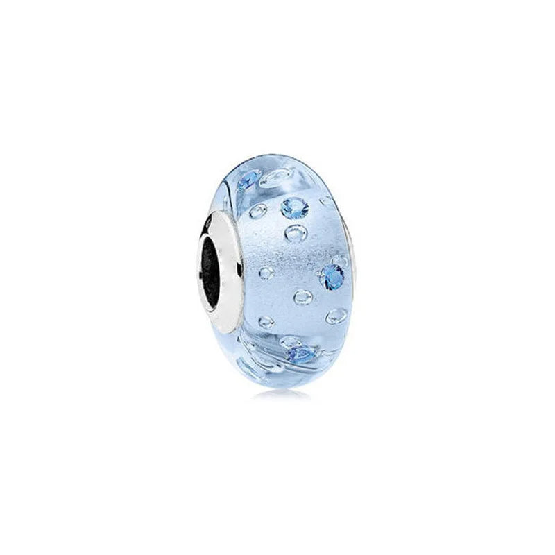 Blue Bubble Murano Charm - My Life Pendant in 925 Sterling Silver