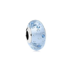 Blue Bubble Murano Charm - My Life Pendant in 925 Sterling Silver