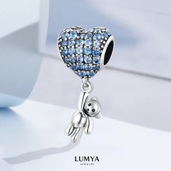Charm My Life in 925 Silver - Teddy Balloon Heart