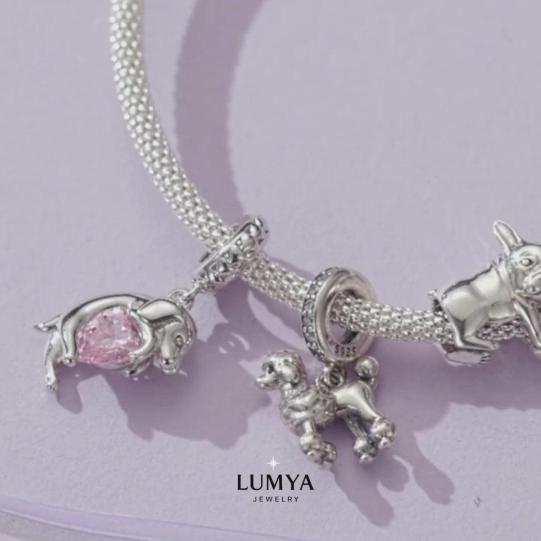 Charm My Life in 925 Silver - Elegant Poodle Pendant